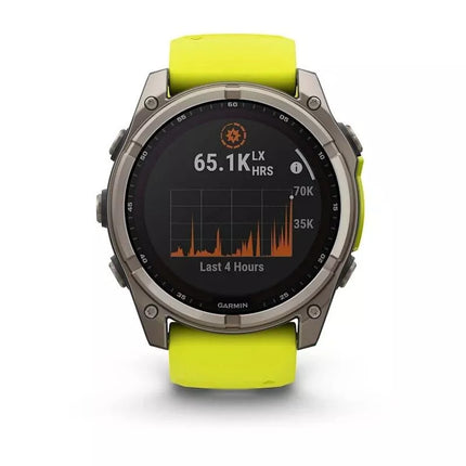Garmin Fenix 8 Solar Sapphire Titanium Amp Yellow/Graphite watch