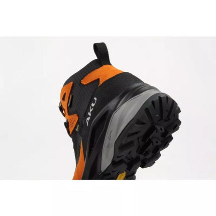 Aku Adapta vyriški trekingo sportiniai batai Gore-Tex odiniai juodi oranžiniai