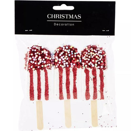 ICE CREAM HANGING DECORATION BALL 3 PCS WHITE