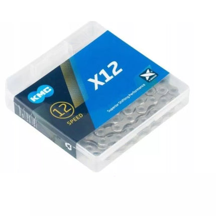 KMC Grandinė X12, 126 jungtys, sidabrinė, dėžutėje