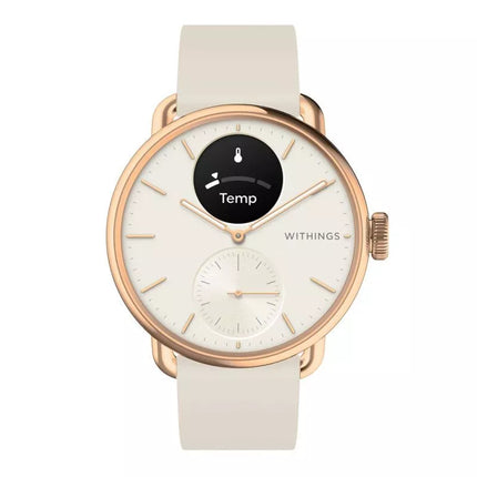 Withings ScanWatch 2 Hibridinis laikrodis - Nerūdijantis plienas - Hibridinis išmanusis laikrodis su dirželiu - Fluoroelastomeris - Rankos dydis: 146-211mm - Vienos spalvos - Bluetooth - 34,6 g - Smėlio