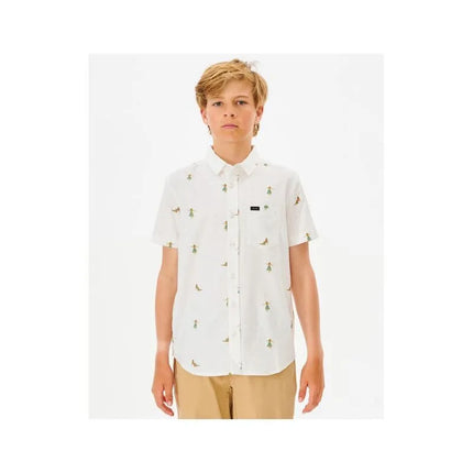RIP CURL Hula Breach marškiniai berniukams, balti
