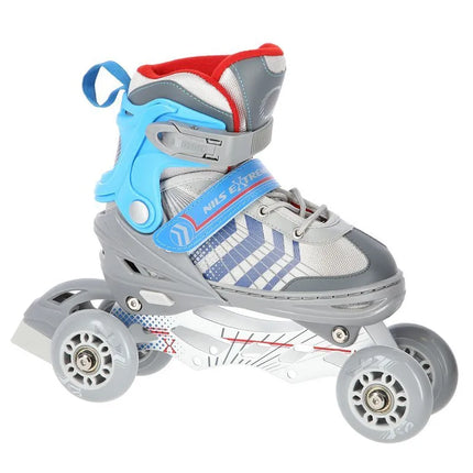 NH18192 4in1 GREY-BLUE SIZE M(34-38) ROLLER SKATES WITH HOCKEY SLEEVE NILS EXTREME