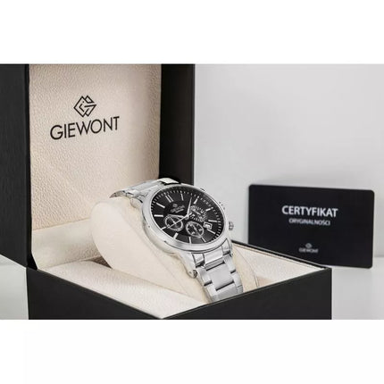 Vyriškas laikrodis Giewont Chronograph Safyro Sidabrinis Juodas GW8510-B1