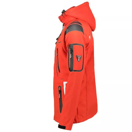 Geographical Norway Techno MEN 056 BS3 men's sports jacket with adjustable hood, waterproof, red (WU1060H/GN)