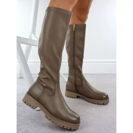 Women's khaki platform boots Potocki 25-12729