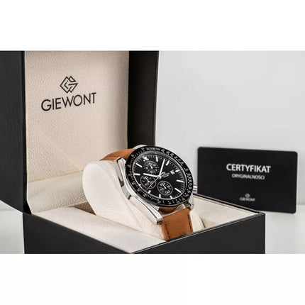 Men's Watch Giewont Chronograph Sapphire Brown Black GW8720-A1
