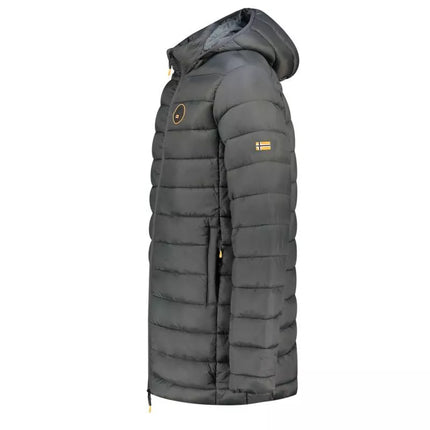 Geographical Norway men's jacket AMIGOMAP LONG HOOD DB DGREY MEN 233 DARK GRAY (WZ5086H/GN-GRIS FONCÉ)