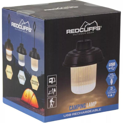 Žibintuvėlis Kempingo lempa USB 3 apšvietimo režimai Juoda Redcliffs