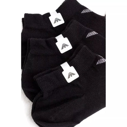 Emporio Armani Calza medvilninės juodos patogios 3 poros kojinių