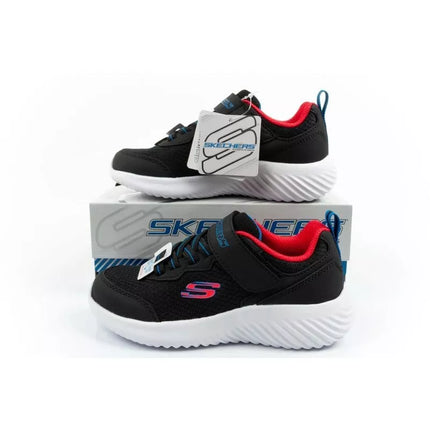Skechers Bounder vaikiški sportiniai batukai su lipukais, lengvi, madingi, juodi