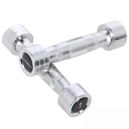 Set of HMS chrome dumbbells