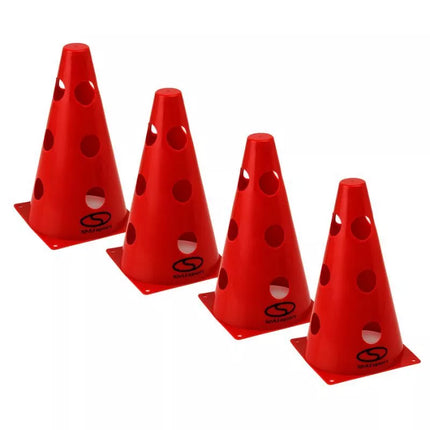 4 treniruočių kūgių rinkinys - 23 cm, raudoni / PT4-12WH-R