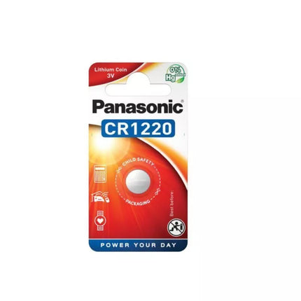 Baterija CR1220 PANASONIC 1 vnt. kaina už pakuotę.