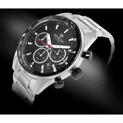 Men's Watch Giewont Chronograph Sapphire Silver Black GW9140-B1