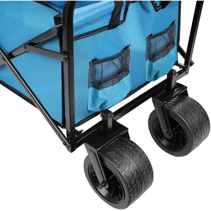 DELUXE FOLDABLE TRAVEL AND BEACH STROLLER 66x48x90CM WITH HANDLE, BLUE