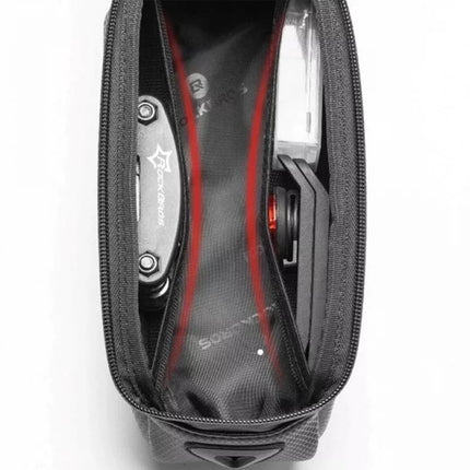 Rockbros B68-1 frame-mounted bicycle bag with phone pocket, 1.7l, black