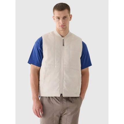 Men's down vest with stand-up collar 4F 4FRAW24TVESM171-12S
