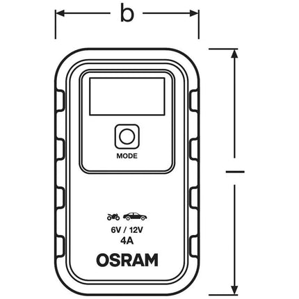 Įkroviklis BATTERYcharge 904, įkrovimo įtampa: 6/12 V, OSRAM, įkrovimo srovė: 4 A, maitinimo įtampa: 230 V, akumuliatoriaus tipas: AGM/Li-Ion/VRLA