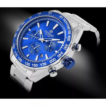 Men's Watch Giewont Chronograph Sapphire Silver Blue GW9580-B3