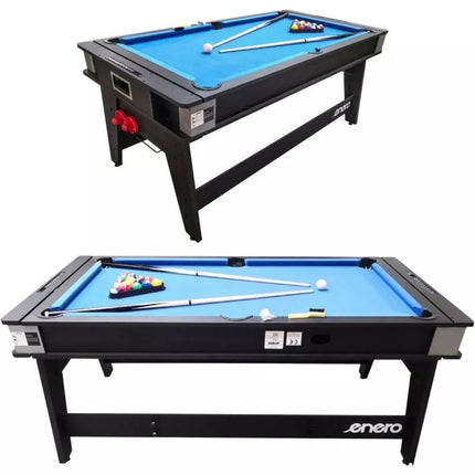 4-IN-1 DAUGIAFUNKCINIS STALAS: BILIARDO, STALO TENISO, VALGOMOJO STALO 189x94,1x81,3CM ENERO