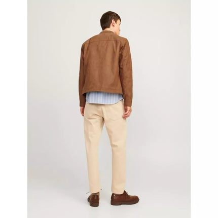 Jack&Jones JJEDYLAN CLEAN JACKET NOOS 12261197 Konjako spalvos sintetinio zomšo striukė