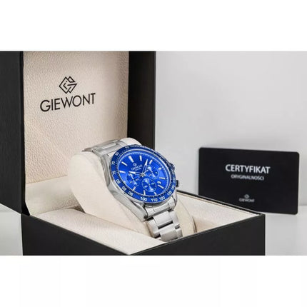 Men's Watch Giewont Chronograph Sapphire Silver Blue GW9580-B3