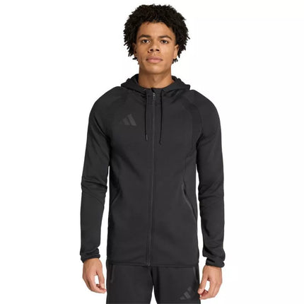 Vyriškas adidas Tiro 26 kelioninis džemperis su gobtuvu, juodas KF6075