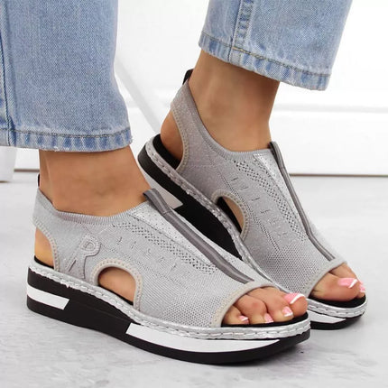 Rieker W RKR686 metallic comfortable slip-on sandals