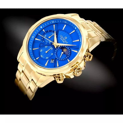 Men's Watch Giewont Chronograph Sapphire Gold Blue GW9460-B5