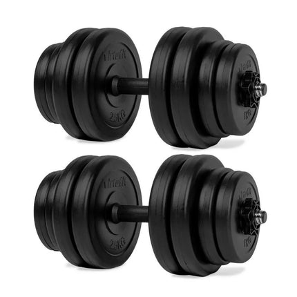 VIRTUFIT ADJUSTABLE DUMBBELL SET - VINYL - 2 X 14 KG