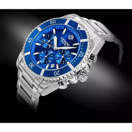 Men's Watch Giewont Chronograph Sapphire Silver Blue GW3970-B3