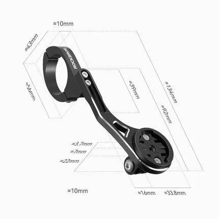 Rockbros FK-301 2-in-1 Handlebar Bike Mount for Computer/Navigator and Camera/Lighting - Black
