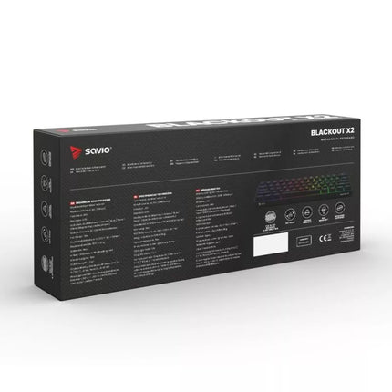 SAVIO MECHANINĖ KLAVIATŪRA BLACKOUT X2 OUTEMU RED HOT SWAP