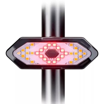DUNLOP Galinė dviračio lemputė su LED indikatoriumi ir USB įkrovimu