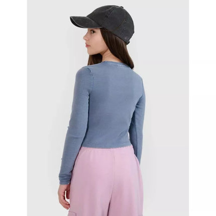 Longsleeve slim crop top plain girls 4F 4FJWSS25TLONF430-32S
