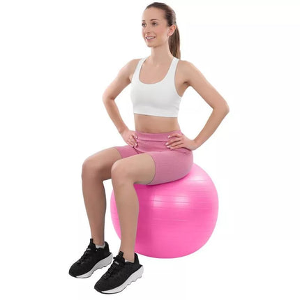 Gimnastikos kamuolys 65cm, sprogimui atsparus, rožinis