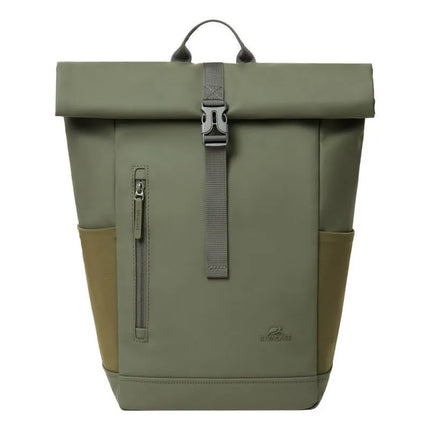 Rivacase Eden Backpack Travel Backpack Olive Waxed Leather (Pull Up), Polyester, Recycled Polyethylene Terephthalate (rPET)