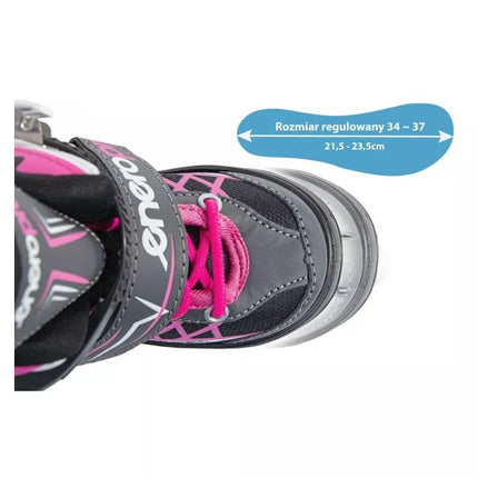 ROLLER SKATES-ROLLER SKATES-ICE SKATING 4IN1 ENERO PRO LED 34-37 PINK-GRAY