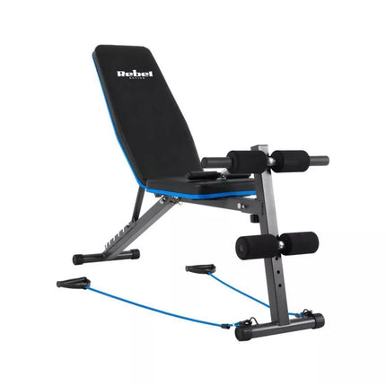 Inclined training bench with leg locks and rubber bands REBEL ACTIVE RBA-2003
