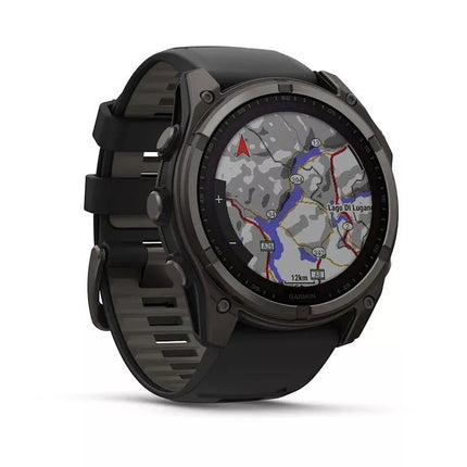 Garmin Fenix 8 Saulės safyrinis titano laikrodis Anglies pilka DLC juodas