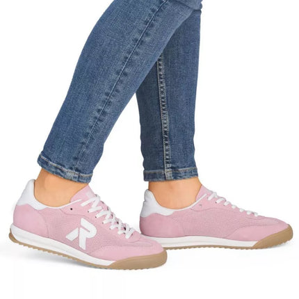 Women's comfortable pink sneakers shoes Rieker W4000-31