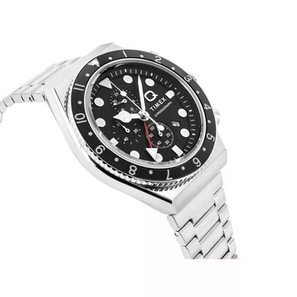 Vyriškas laikrodis TIMEX Q Timex 3 laiko zonų chronografas TW2V69800 + DĖŽUTĖ