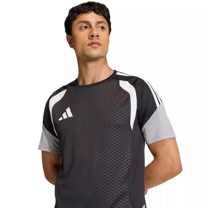 Vyriški adidas Tiro 26 varžybų treniruočių marškinėliai, juodi, pilki ir balti JX4254