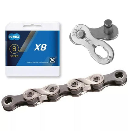 KMC Grandinė X8 114 Grandinėlių Sidabrinė Dėžutė