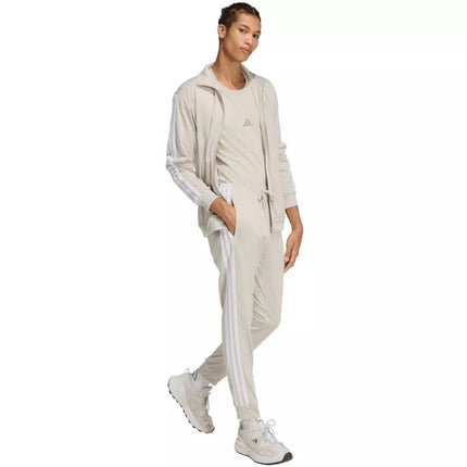 Men's adidas 3-Stripes Tricot Regular Tapered Pants Beige JY7721