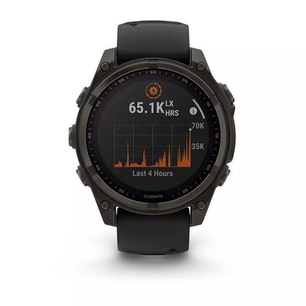 Garmin Fenix 8 Saulės Safyrinis Titano Anglies Pilkos Laikrodis