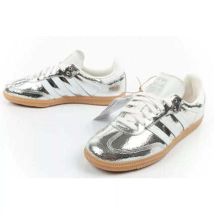 Adidas women's sports shoes Samba OG silver sneakers fashionable leather