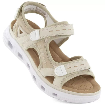 Rieker W RKR691 patogūs velcro sandalai smėlio spalvos