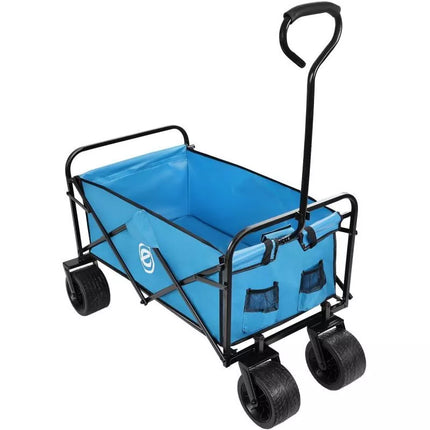 DELUXE FOLDABLE TRAVEL AND BEACH STROLLER 66x48x90CM WITH HANDLE, BLUE